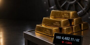 الذهب يتراجع 1.84% بفعل قوة الدولار وعائدات الخزانة