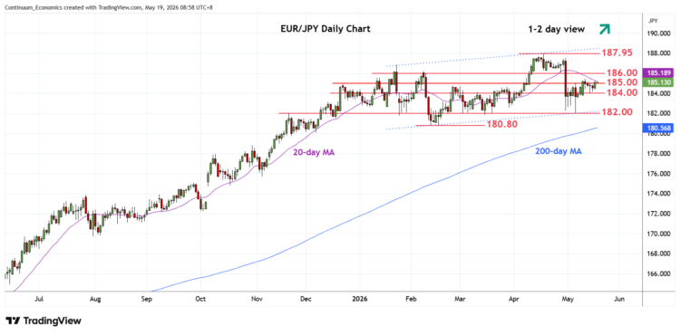 تحديث EUR/JPY: إمكانية إعادة اختبار 185.45 تحديث EUR/JPY: إمكانية إعادة اختبار 185.45