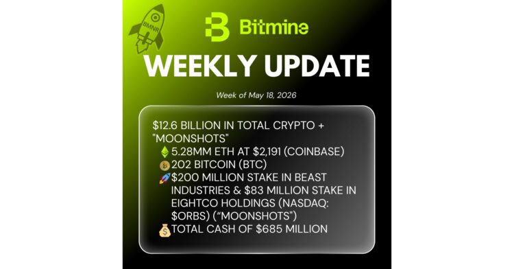 تقنية بيتماين تعلن عن زيادة ETH إلى 5.28 مليون توكن وصافي 12.6 مليار دولار تقنية بيتماين تعلن عن زيادة ETH إلى 5.28 مليون توكن وصافي 12.6 مليار دولار