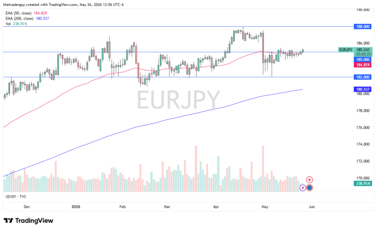 توقعات EUR/JPY اليوم 27/05: الاستقرار فوق 185 (فيديو ورسم بياني) توقعات EUR/JPY اليوم 27/05: الاستقرار فوق 185 (فيديو ورسم بياني)