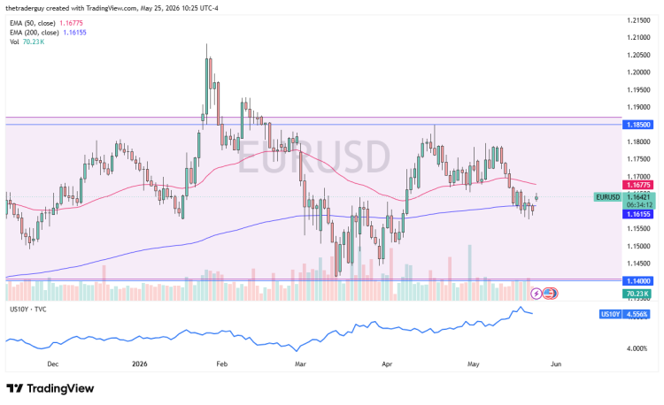 توقعات EUR/USD اليوم 26/05: ارتفاع اليورو مع تحليل مرئي