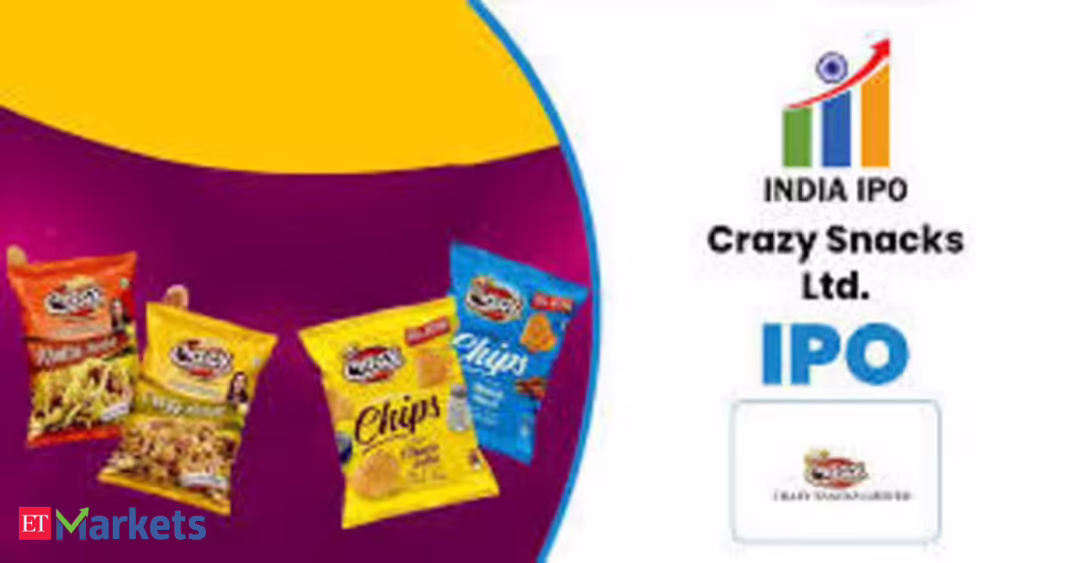 Crazy Snacks تفتح اكتتابًا لجمع 31.47 كرور روبية بسعر 39-42 روبية للسهم