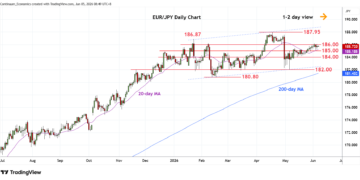 تحديث EUR/JPY: استقرار تحت مقاومة 186.00/23