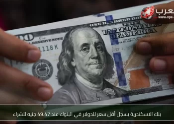 تراجع الدولار مقابل الجنيه إلى 49.47 جنيه في بنك الاسكندرية