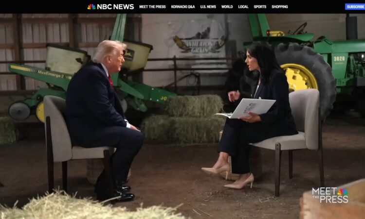 ترامب يغادر مقابلة "Meet The Press" بسبب أسئلة حول حرب إيران وأسعار السلع ترامب يغادر مقابلة "Meet The Press" بسبب أسئلة حول حرب إيران وأسعار السلع