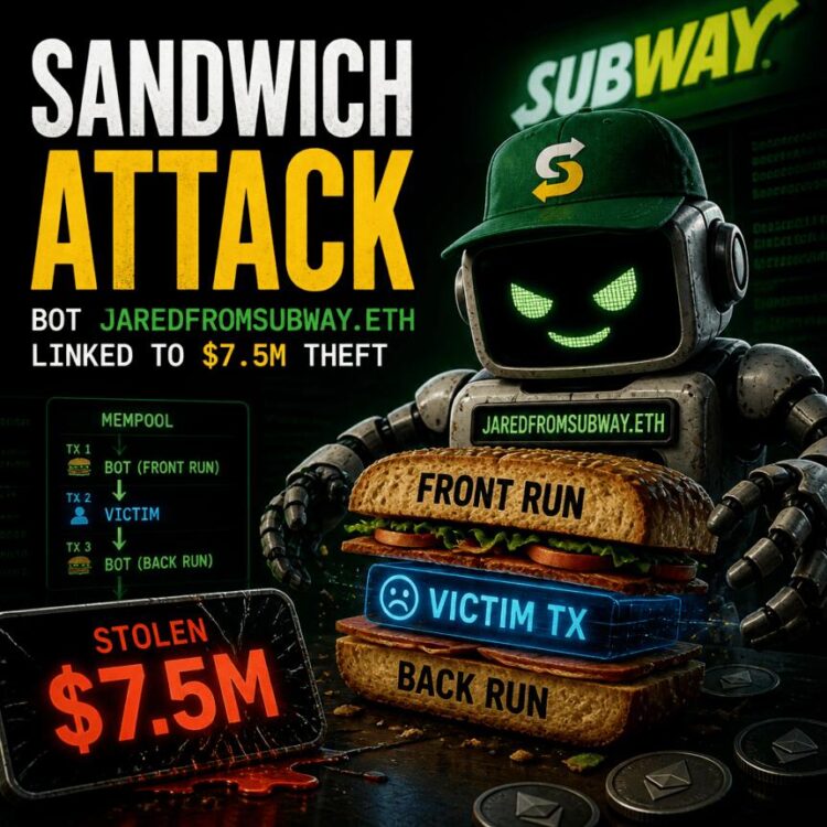 سرقة 7.5 مليون دولار من بوت MEV Jaredfromsubway.eth عبر عقود مزيفة