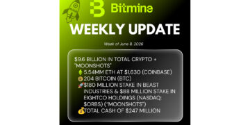 شركة Bitmine Immersion Technologies تعلن عن 5.54 مليون ETH بحوزتها