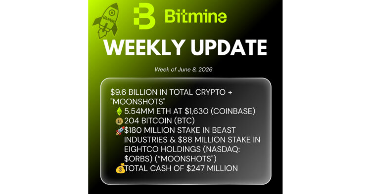 شركة Bitmine Immersion Technologies تعلن عن 5.54 مليون ETH بحوزتها شركة Bitmine Immersion Technologies تعلن عن 5.54 مليون ETH بحوزتها