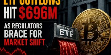 صناديق بيتكوين ETF تتكبد 696.3 مليون دولار تدفقات خارجة مع تراجع السعر تحت 60000 دولار