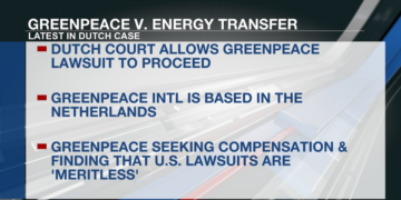محكمة أمستردام تستمر في قضية Greenpeace ضد Energy Transfer