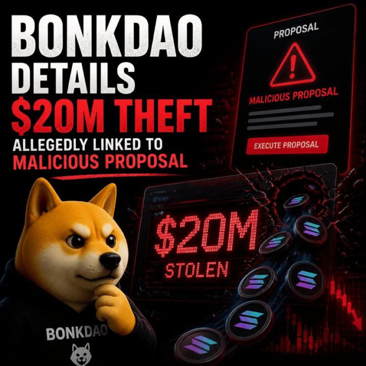 BonkDAO تعلن سرقة 20 مليون دولار من خزينة BONK عبر اقتراح حوكمة خبيث BonkDAO تعلن سرقة 20 مليون دولار من خزينة BONK عبر اقتراح حوكمة خبيث