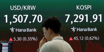الوون الكوري يضعف 7.6 أمام الدولار وسط تصاعد التوترات في الشرق الأوسط