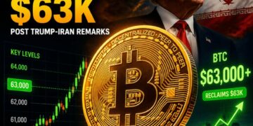 بتكوين تعود فوق 63000 دولار مع تراجع مراكز البيع بعد تصريحات ترامب حول ايران