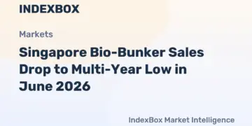مبيعات البايو-بانكر في سنغافورة تهبط 25% في يونيو 2026 ومبيعات الغاز الطبيعي المسال تتراجع