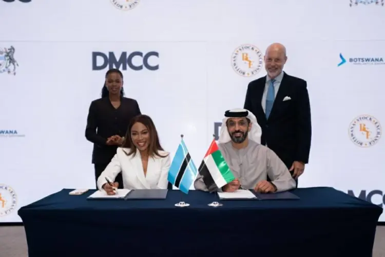 مركز دبي للسلع المتعددة يوقع مذكرة تعاون مع بورصة بوتسوانا لإنشاء ممر تجاري بين دبي وغابورون مركز دبي للسلع المتعددة يوقع مذكرة تعاون مع بورصة بوتسوانا لإنشاء ممر تجاري بين دبي وغابورون
